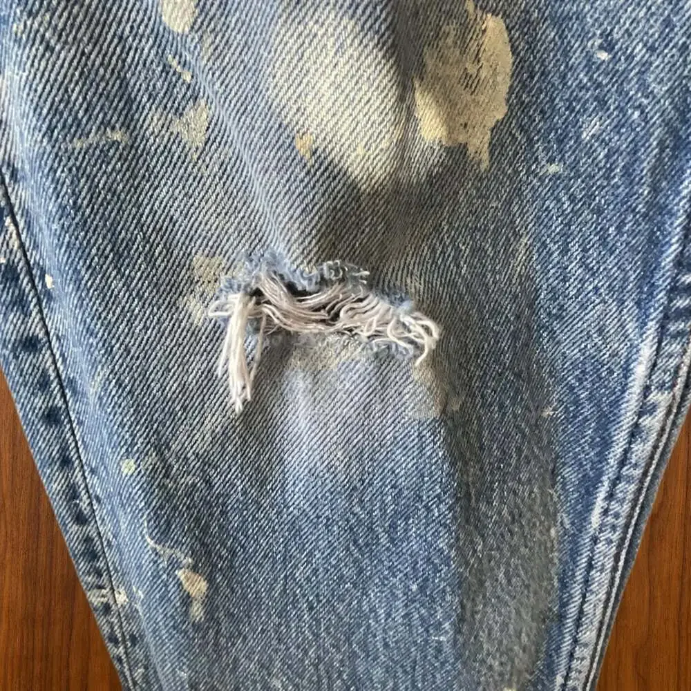 Levi’s 501 USA Made Paint Splatter Jeans Grunge Distressed Workwear W30